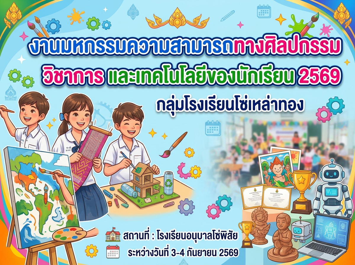 เชิญร่วมชมงานมหกรรมความสามารถทางศิลปกรรมวิชาการ และเทคโนโลยีของนักเรียน 2569